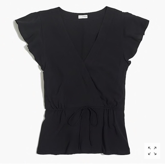 J. Crew Tops - J Crew Flutter Sleeve Wrap Top